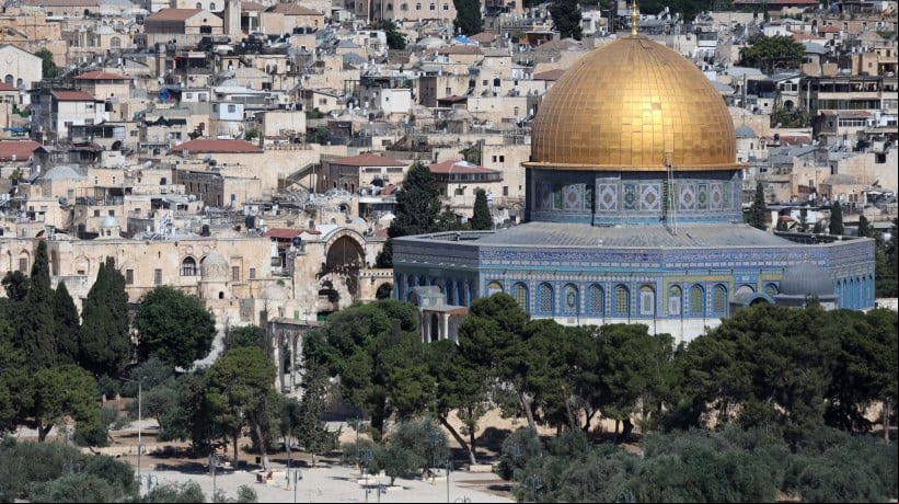 Domo da Rocha, em JerusalÃ©m, Israel 
